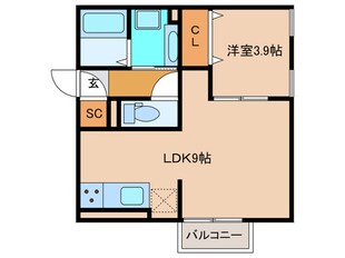 スカイコート　Ⅰ－Ａの物件間取画像